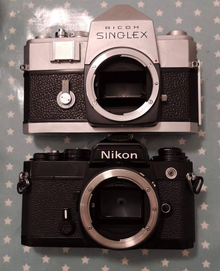 Ricoh Singlex (t) & Nikon FE (b)
