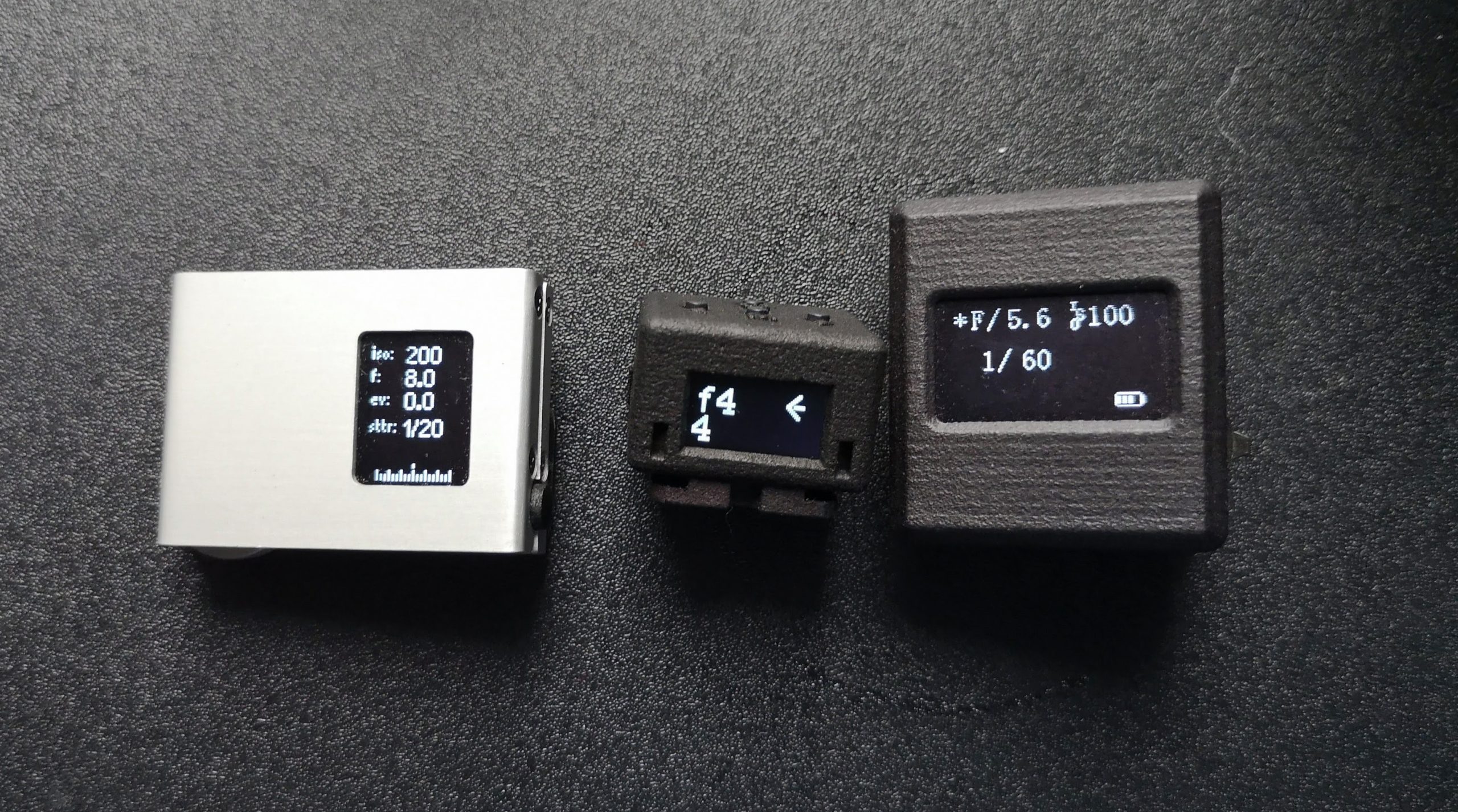 Hedeco Lime One (l), Reveni and V-201X meter LCD panels