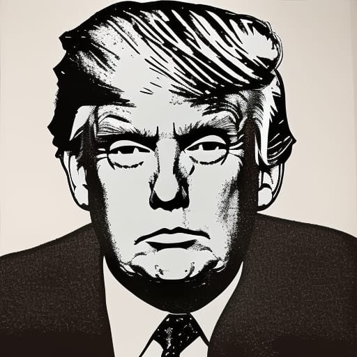 Trump Warhol style silkscreen (AI generated)