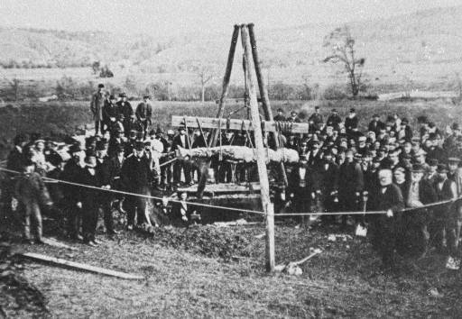 The exhumation of the hoax Cardiff Giant 1869