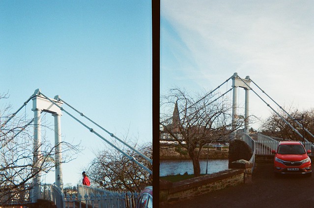 The bridge Diptych II. Ilford Ilfocolor Rapid Half Frame disposable. 2013