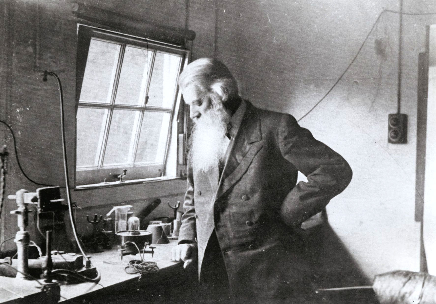 Joseph Swan the inventor of Carbon Print and maybe the light bulb in his lab.