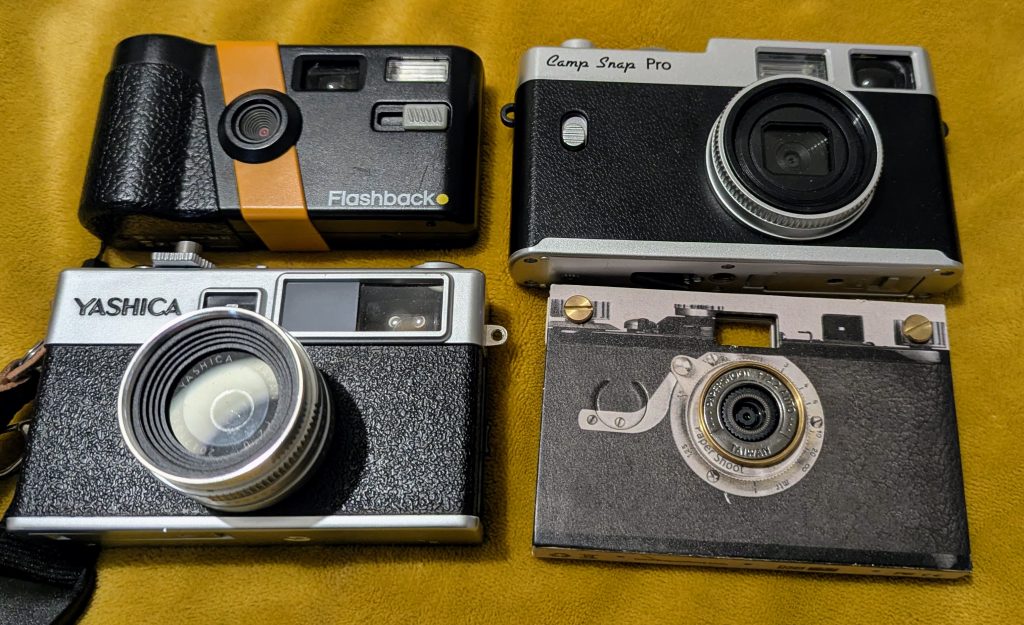 Flashback ONE35, Camp Snap Pro, Paper Shoot and Yashica Y35