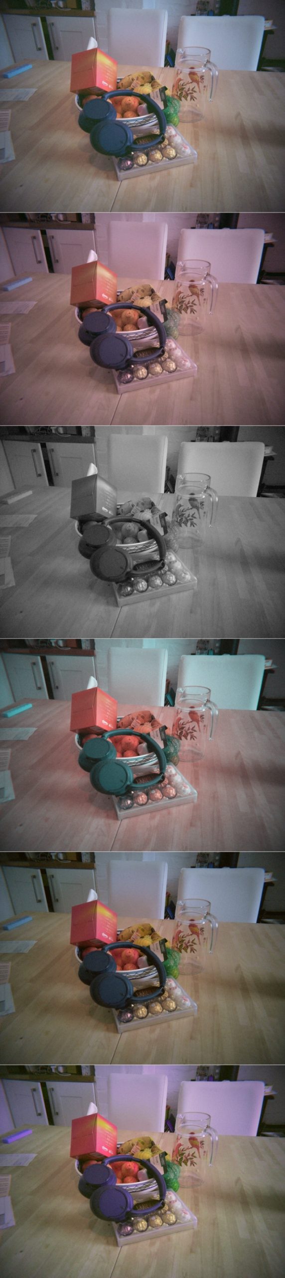 Comparison of the 6 filters on the Flashback ONE35 V2 App.